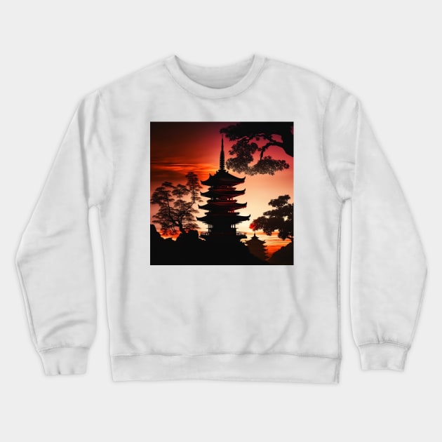 Japanese temple Crewneck Sweatshirt by Kalpataru